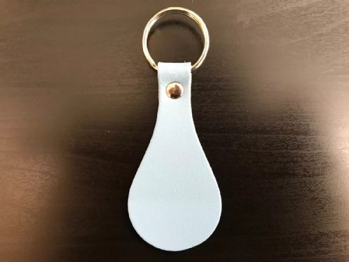 Leather Key Fob / Key Ring - Pear - Various Colours - Qty Options (Baby Blue, 1)